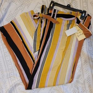 High-waisted wide leg dress pants
